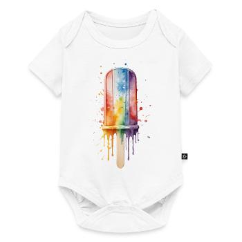 Rainbow Popsicle with Summer Fun - Baby Premium short-sleeve bodysuit - white - Front