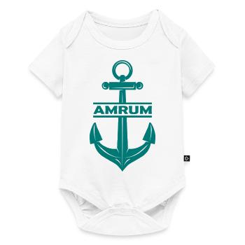Amrum Anker Nordsee Ebbe Flut - Baby Premium Kurzarmbody - Weiß - Vorne
