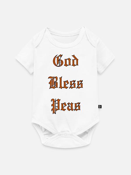 GodBlessPeas - Baby Premium Kurzarmbody - Weiß