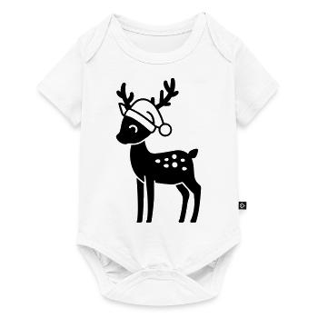 renne de noel - Body à manches courtes Premium Bébé - blanc - Devant