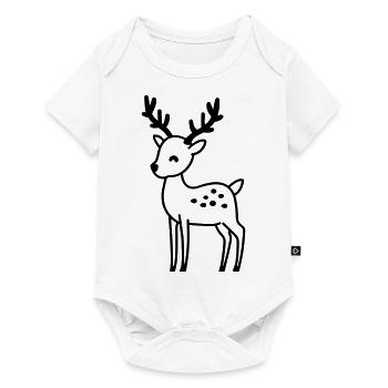 renne de noel - Body à manches courtes Premium Bébé - blanc - Devant