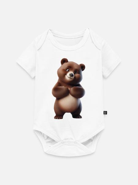 Bär 4 - Baby Premium Kurzarmbody - Weiß
