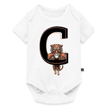 Buchstabe c Tiger - Geschenkidee - Baby Premium Kurzarmbody - Weiß - Vorne