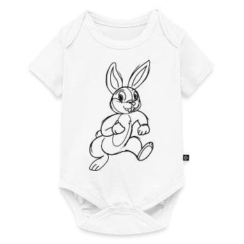 lapin cartoon - Body à manches courtes Premium Bébé - blanc - Devant