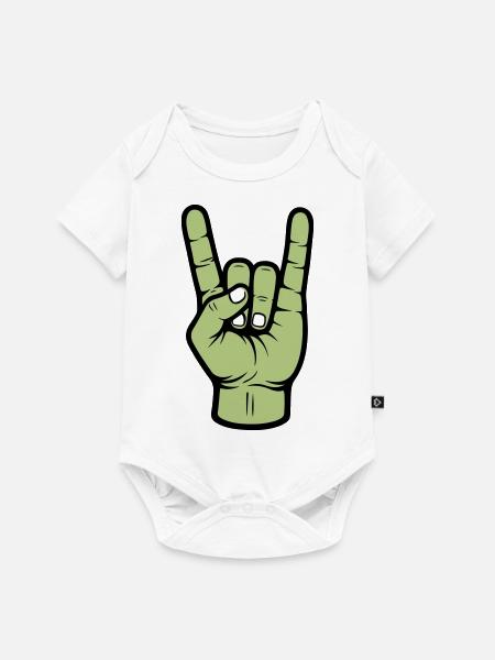 Party Hand Rock Zeichen - Baby Premium Kurzarmbody - Weiß