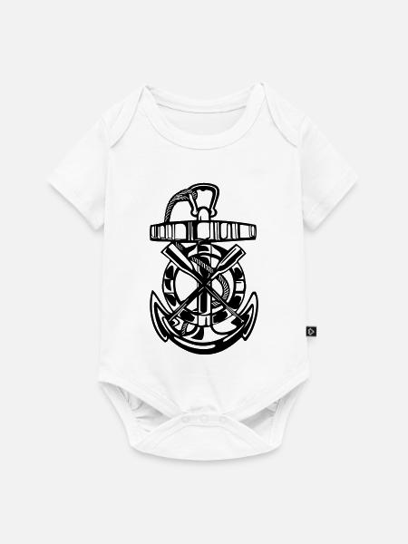 Anker, Maritimes, Rettungsring - Baby Premium Kurzarmbody - Weiß