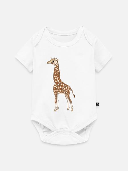 Giraffe Kinder - Baby Premium Kurzarmbody - Weiß