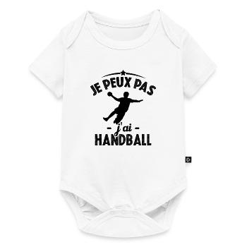 Je peux pas j'ai Handball - Body à manches courtes Premium Bébé - blanc - Devant