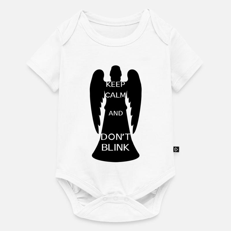 Keep calm and don't blink [ange noir] - Body à manches courtes Premium Bébé - blanc