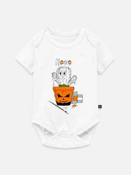 Halloweenkaktus - Baby Premium Kurzarmbody - Weiß