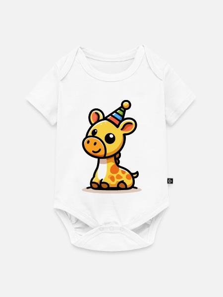 Partyspots: Die feierliche Giraffe - Baby Premium Kurzarmbody - Weiß