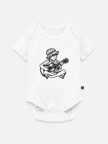 Ukulele Junge - Baby Premium Kurzarmbody - Weiß