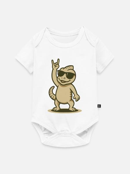 Rock on, Chamäleon! - Baby Premium Kurzarmbody - Weiß