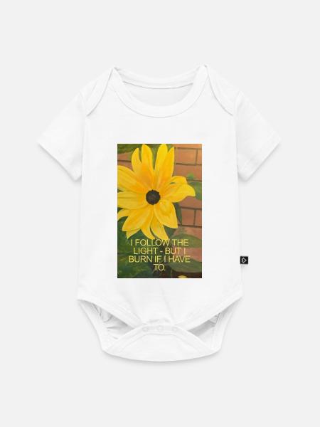 Sonnenblume mit inspirierendem Zitat - Baby Premium Kurzarmbody - Weiß