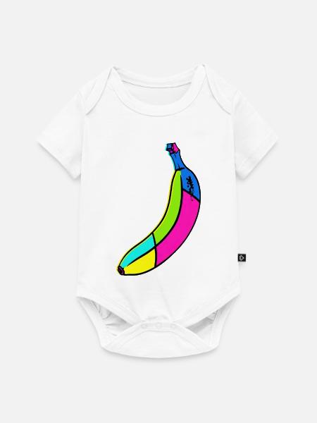 Neon Banane Pop Art Design - Baby Premium Kurzarmbody - Weiß