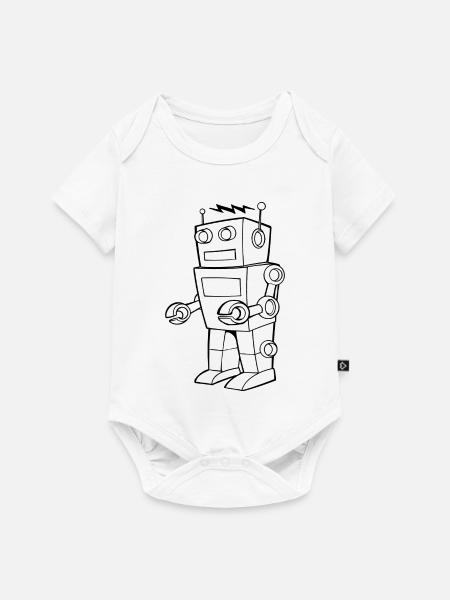 Robot Vintage Croquis Design - Body à manches courtes Premium Bébé - blanc