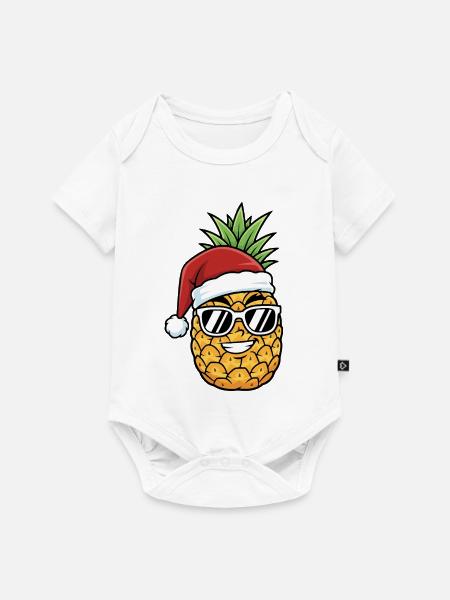 Weihnachten Ananas Kunst - Baby Premium Kurzarmbody - Weiß