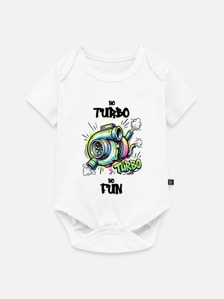 No Turbo No Fun - Baby Premium Kurzarmbody - Weiß