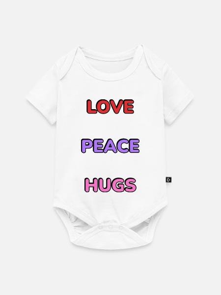 Liebe Friedens-Umarmungen - Baby Premium Kurzarmbody - Weiß