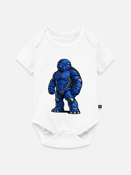 Futuristischer gepanzerter Schildkrötenkrieger - Baby Premium Kurzarmbody - Weiß