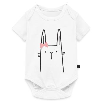 Bunny Girl Lapin de Pâques - Body à manches courtes Premium Bébé - blanc - Devant