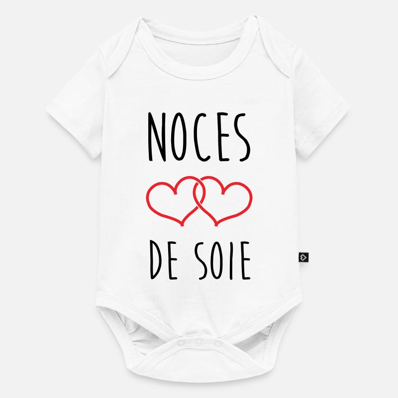 Noces de Soie 12 ans de mariage - Body à manches courtes Premium Bébé - blanc