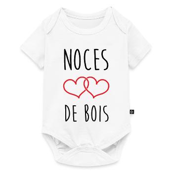 Wooden Wedding Anniversary – 5 Years of Marriage - Baby Premium short-sleeve bodysuit - white - Front