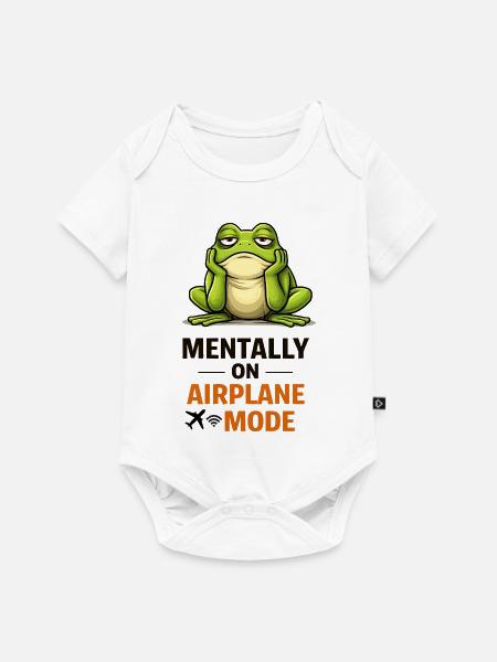 Frosch im Flugzeugmodus-Meme - Baby Premium Kurzarmbody - Weiß