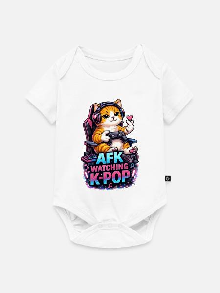 AFK Watching K Pop - Baby Premium Kurzarmbody - Weiß