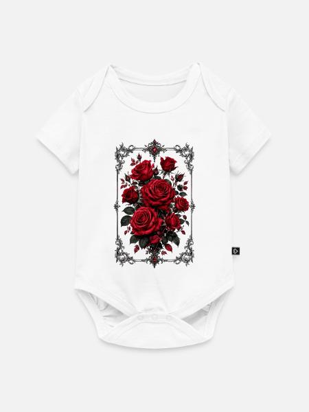 Rosen, Rote Rosen, Rose & Blumen - Baby Premium Kurzarmbody - Weiß