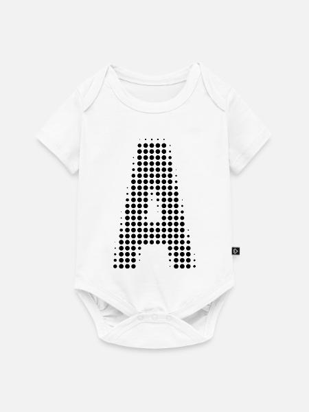 Buchstabe A – Punktmuster Initial Design - Baby Premium Kurzarmbody - Weiß