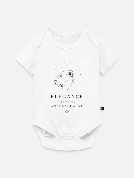 Eleganz Luxus Löwe Minimalismus Statement Ansage - Baby Premium Kurzarmbody - Weiß