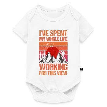 Hiking Mountain Trail Backpacking Outdoors Retired - Baby Premium short-sleeve bodysuit - white - Front