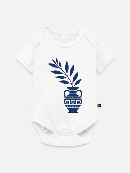 Blauer Antiker Vasenzweig - Baby Premium Kurzarmbody - Weiß