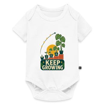 Keep Growing – Retro Plant Motivation - Baby Premium short-sleeve bodysuit - white - Front