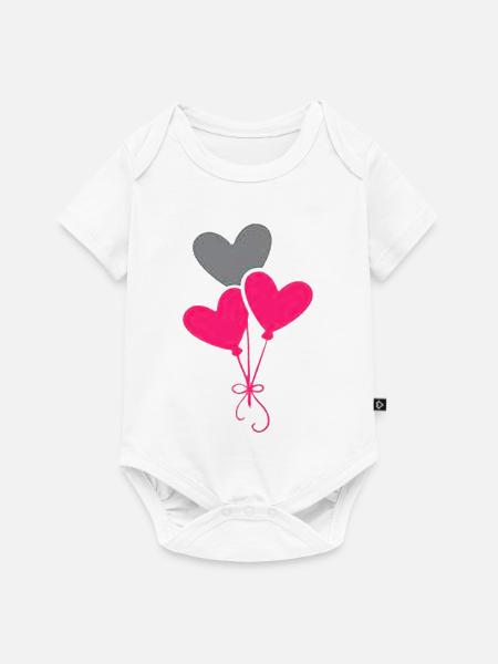 Herz Luftballons Liebe - Baby Premium Kurzarmbody - Weiß