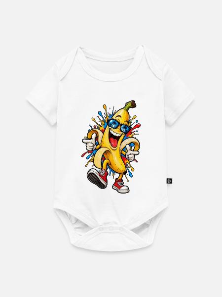 Coole Banane - Baby Premium Kurzarmbody - Weiß