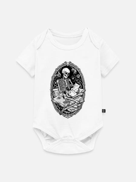 Skelett im Schattenbuch - Baby Premium Kurzarmbody - Weiß