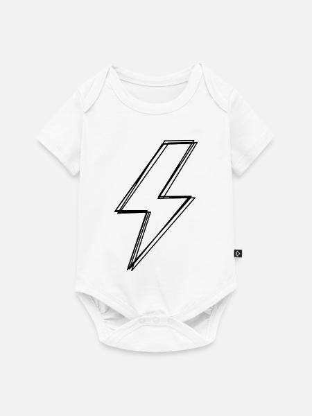 Blitz handgezeichnet - Baby Premium Kurzarmbody - Weiß