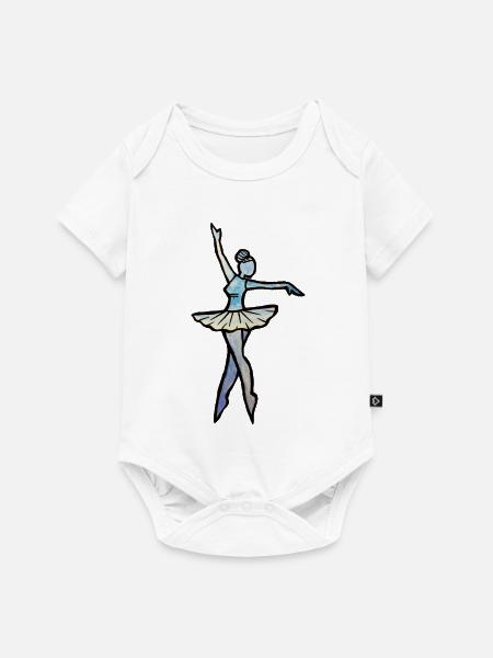 Azure Balletttänzer Silhouette - Baby Premium Kurzarmbody - Weiß