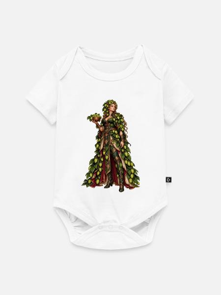 Blätterglanz Göttin im Blattenkleid - Baby Premium Kurzarmbody - Weiß