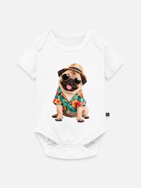 Mops Hund süßer Mops niedlicher Mops - Baby Premium Kurzarmbody - Weiß