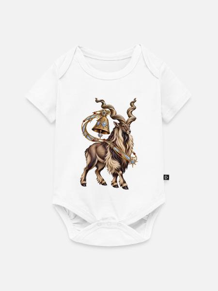 Markhor mit goldener Kometenglocke - Baby Premium Kurzarmbody - Weiß
