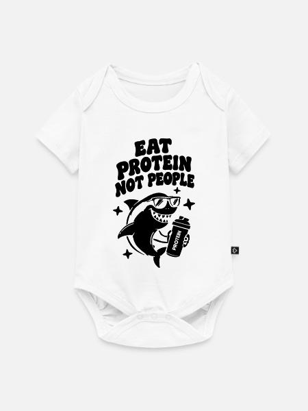 Shark Gym Tshirt Funny - Baby Premium Kurzarmbody - Weiß