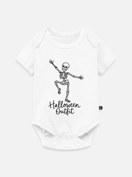 Tanzende Skelett-Halloween-Kostüm - Baby Premium Kurzarmbody - Weiß