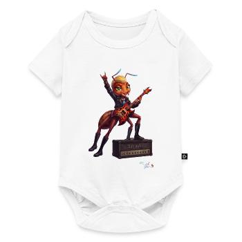 MALÚ die E-Gitarren Ameise | Geschenk für Rocker - Baby Premium Kurzarmbody - Weiß - Vorne