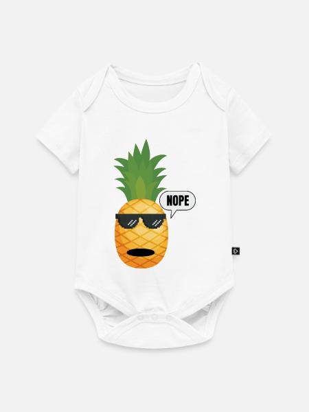 Annanas_Spruch-_Nope - Baby Premium Kurzarmbody - Weiß