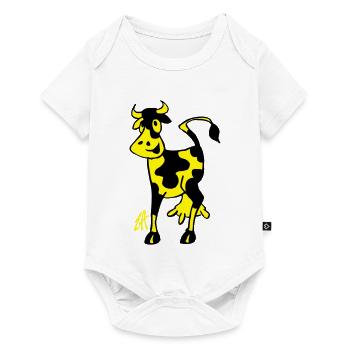 Smiling Cow, Two Color Design - Baby Premium short-sleeve bodysuit - white - Front