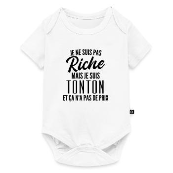 je ne suis pas riche mais je suis tonton - Body à manches courtes Premium Bébé - blanc - Devant