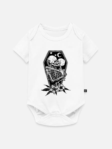 Sarg Liebe Skelette - Baby Premium Kurzarmbody - Weiß